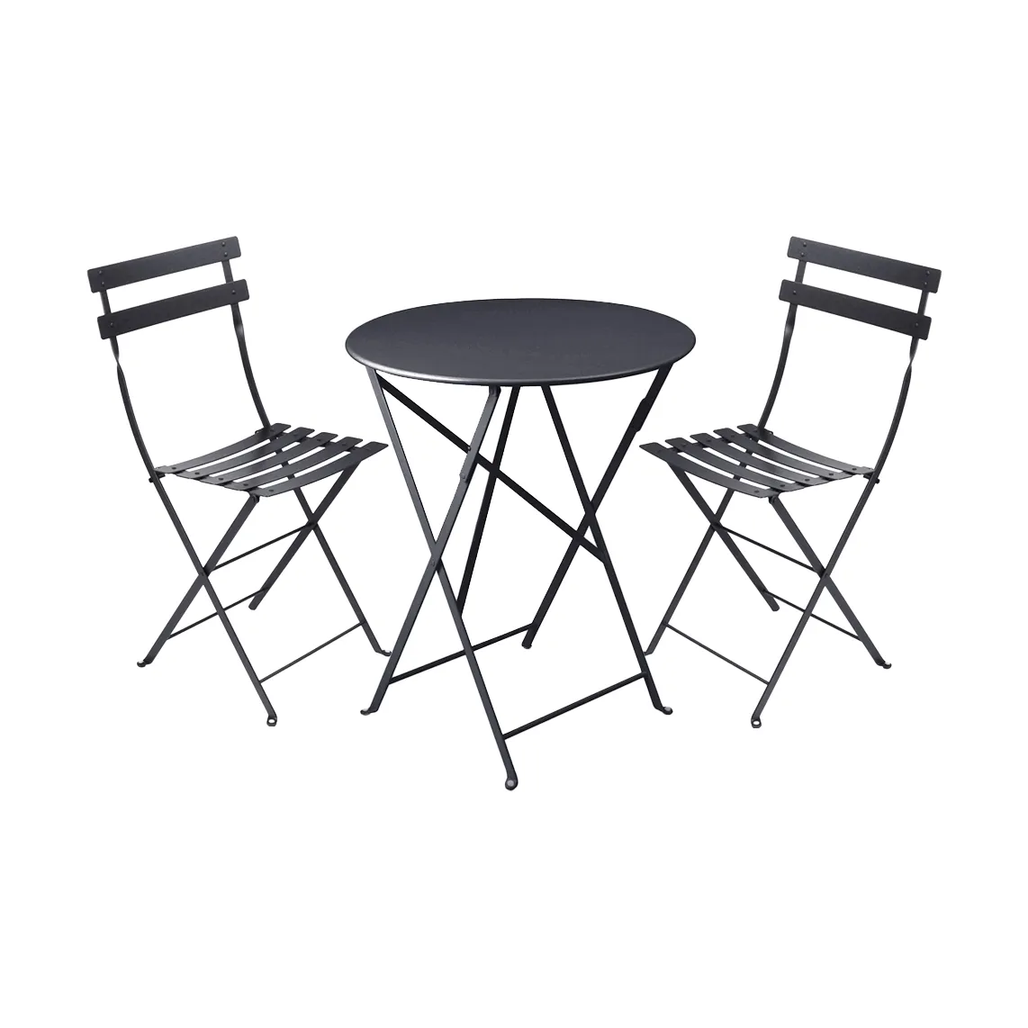 Bistro matgrupp 2 stolar Ø60 cm anthracite Fermob