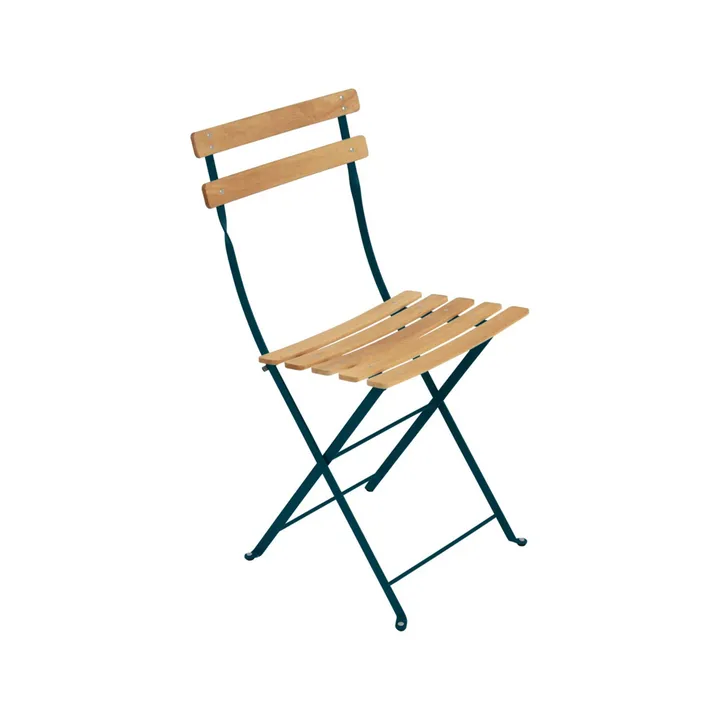 Bistro Natural stol - Acapulco blue (blå), oljad bok - Fermob