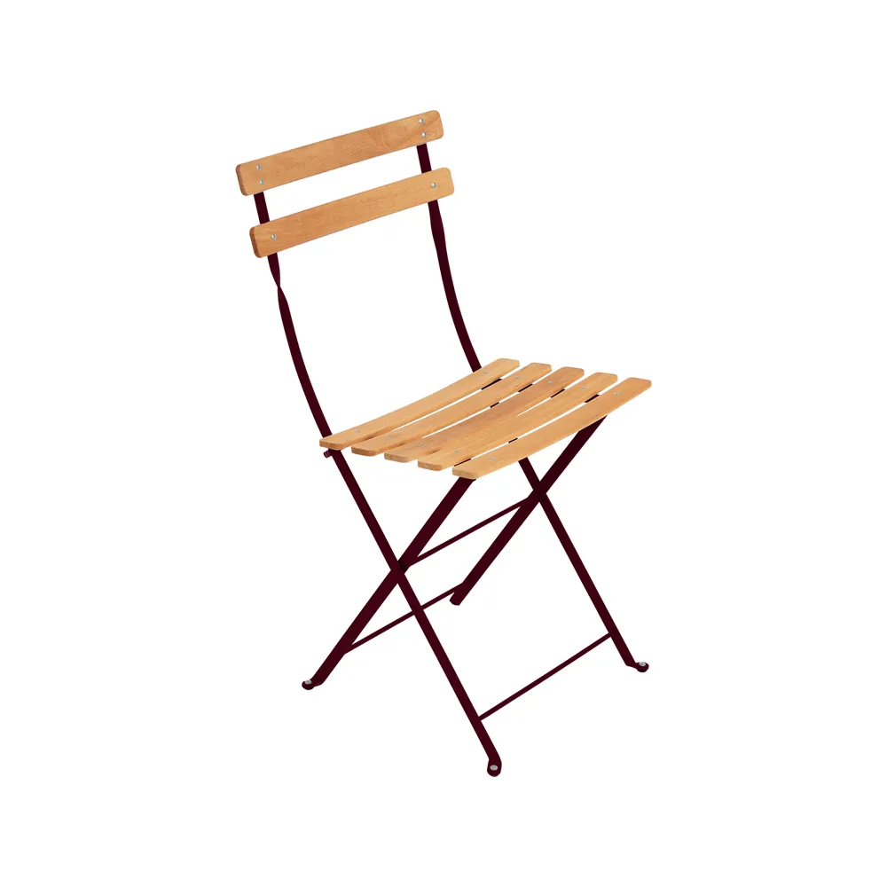 Bistro Natural stol, Black cherry (vinröd), oljad bok Fermob