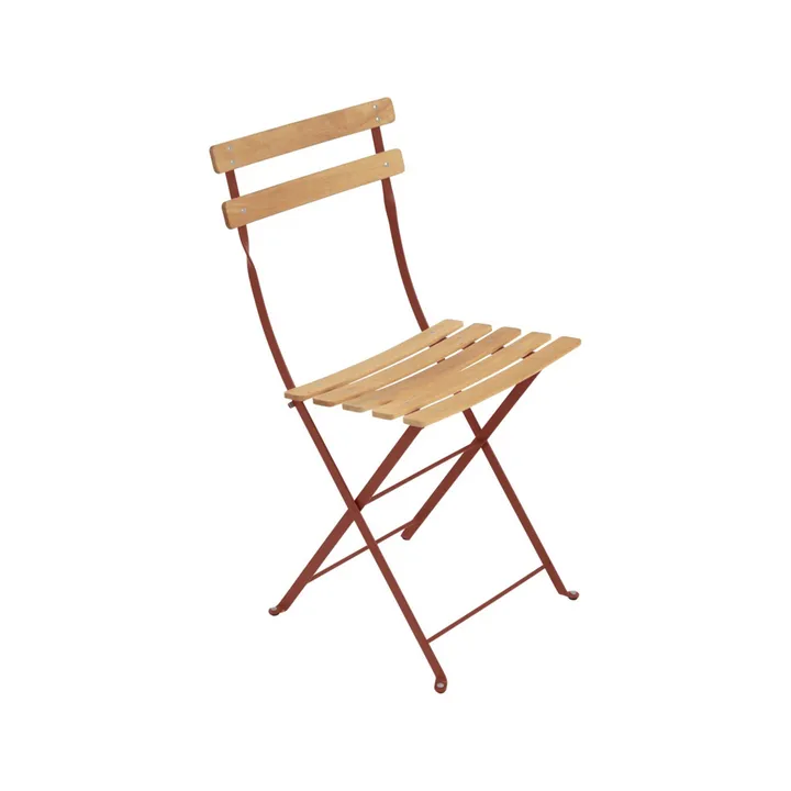 Bistro Natural stol - Red ochre (röd), oljad bok - Fermob