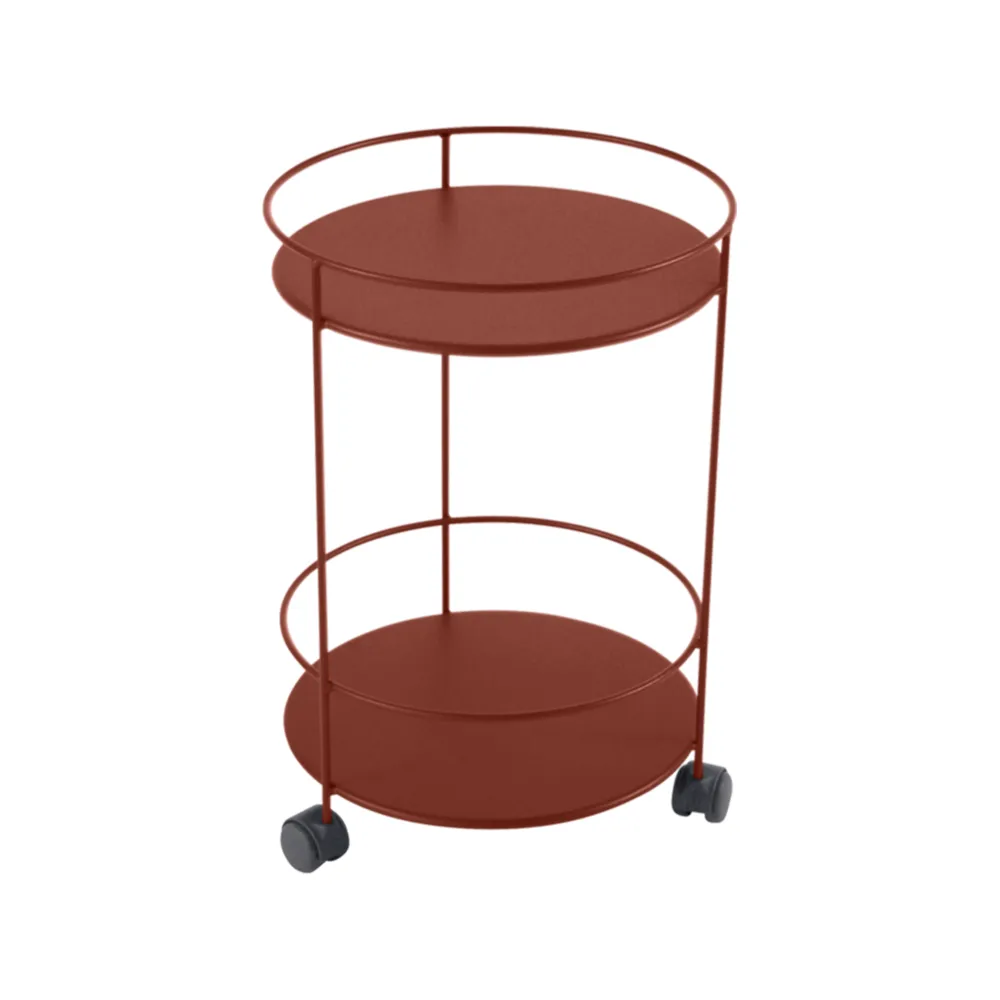 Guinguette sidobord med hjul, Red ochre (röd) Fermob