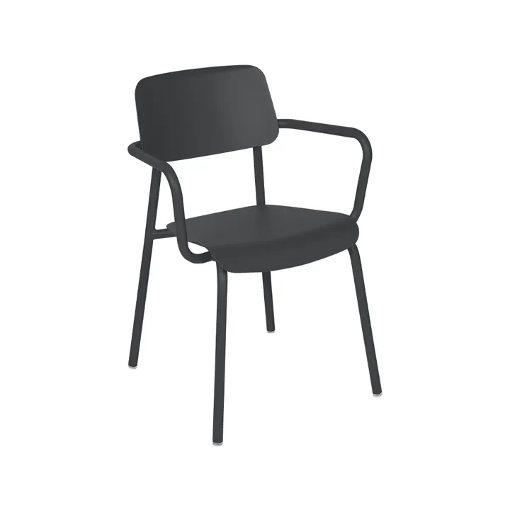 Studie karmstol - Anthracite (grå) (grå), stapelbar - Fermob