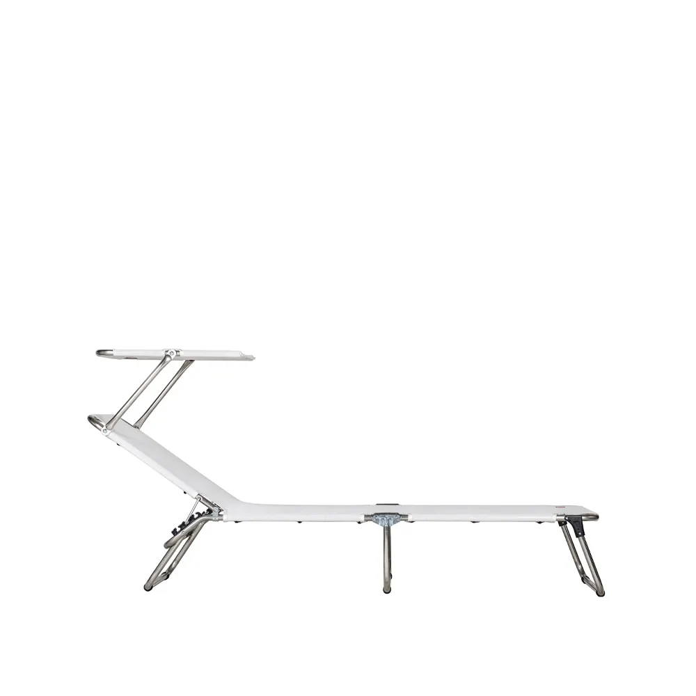 Amigo Top solsäng, Textaline white-aluminium-sunroof Fiam