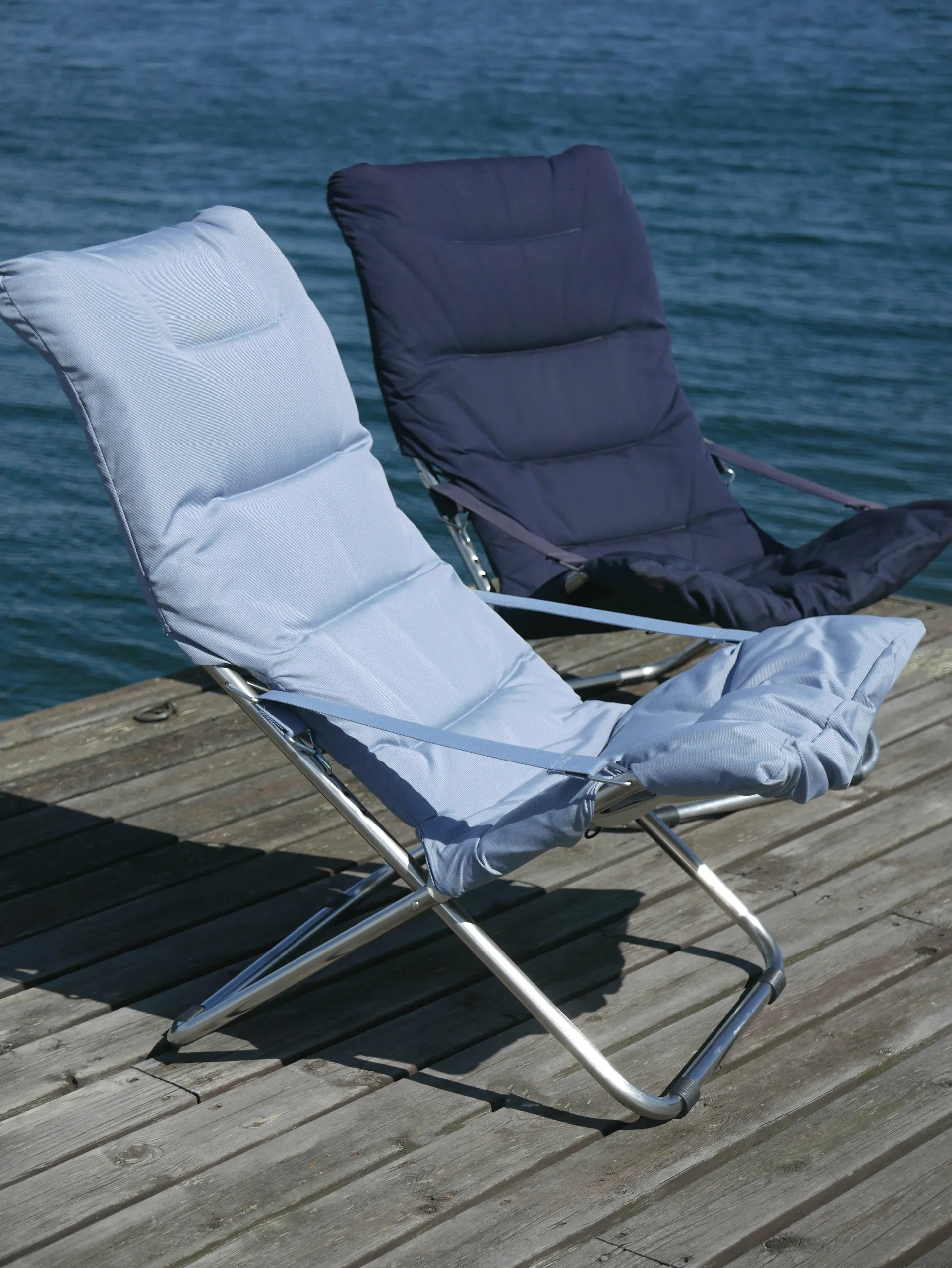 Fiesta Soft solstol, Light blue-beige supertex Fiam