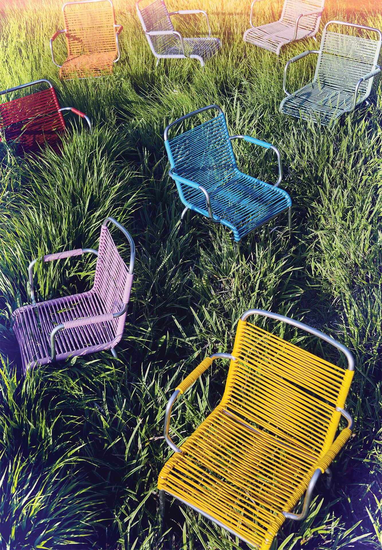 Mya karmstol aluminium, Yellow Fiam