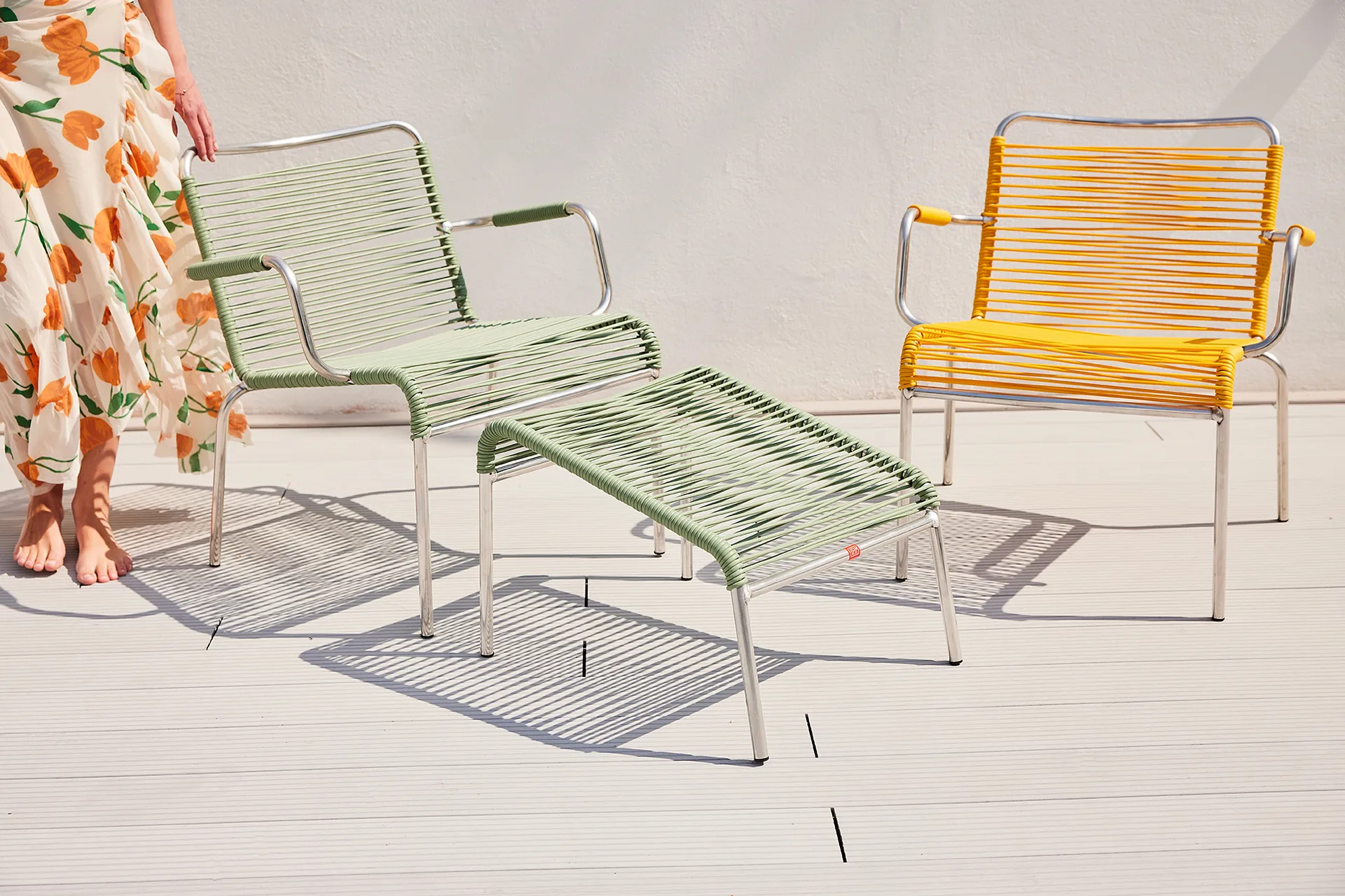 Mya Lounge fotpall, Sage green Fiam
