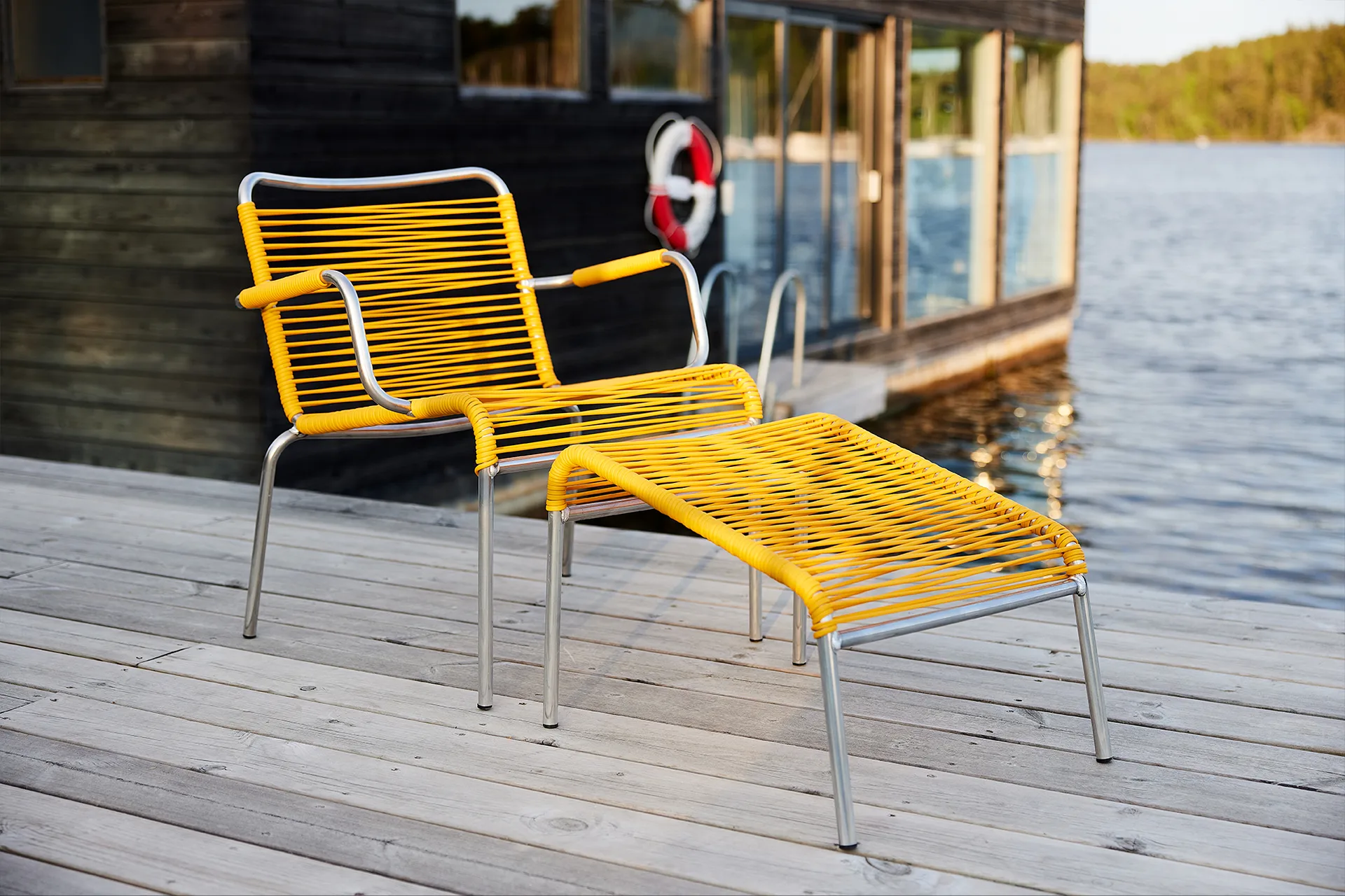 Mya Lounge fotpall, Yellow Fiam