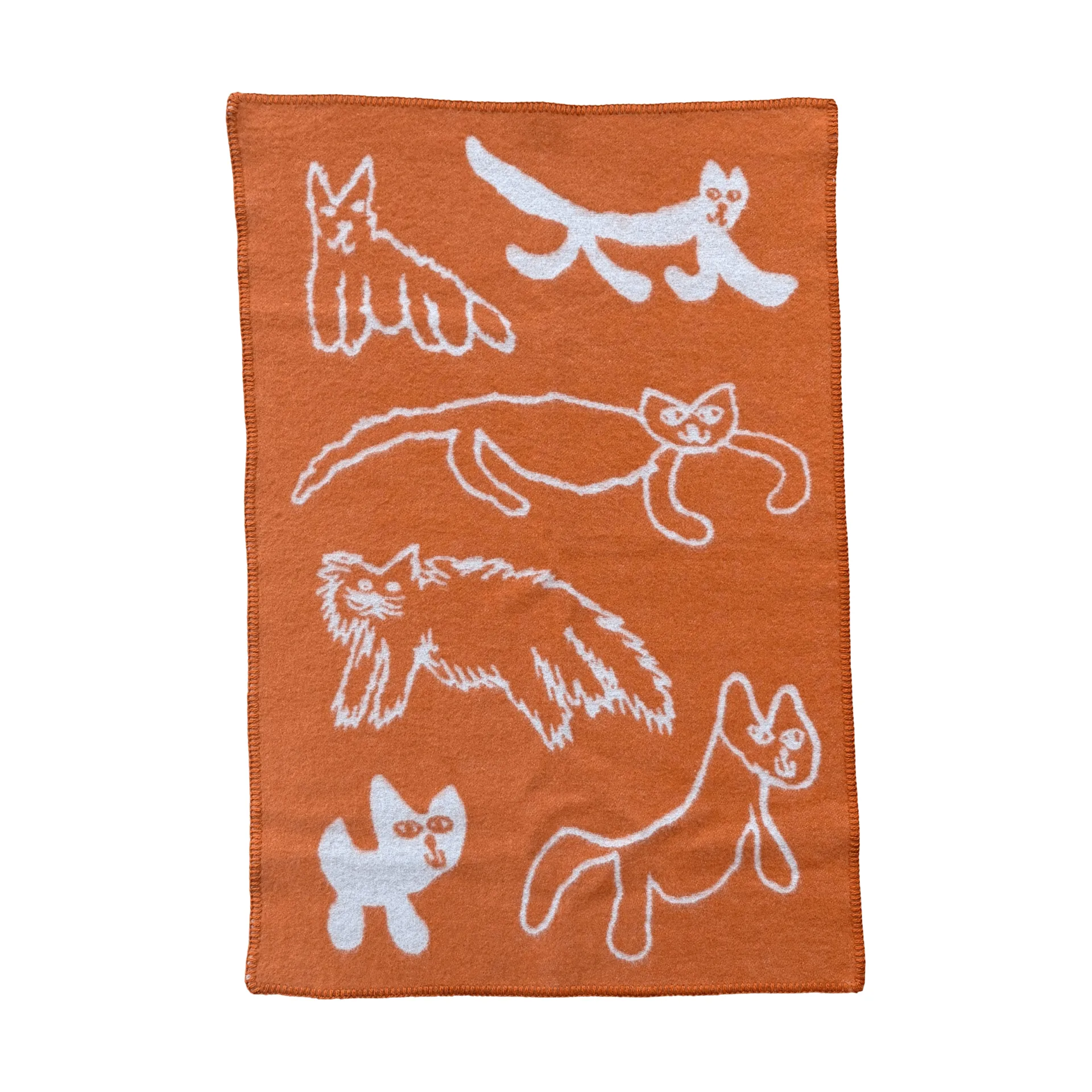 Cats ullpläd, Orange, 65x95 cm Fine Little Day