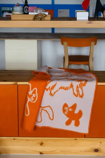 Cats ullpläd - Orange, 65x95 cm - Fine Little Day