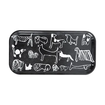 Dogs bricka 22x43 cm - Black-white - Fine Little Day