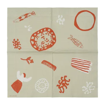 Figures servett 20-pack - Beige-red - Fine Little Day