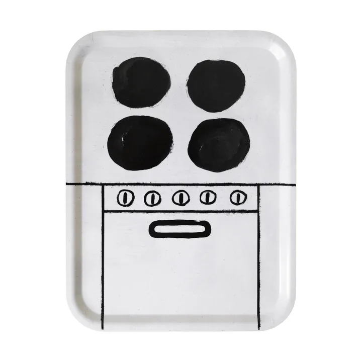 Spis bricka 33x43 cm - Black-white - Fine Little Day