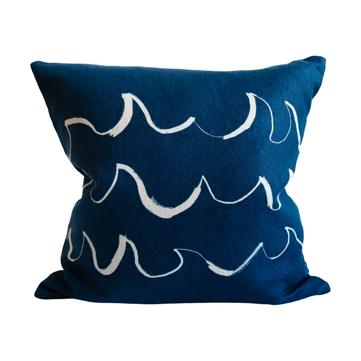 Wave kuddfodral 48x48 cm - Blue - Fine Little Day