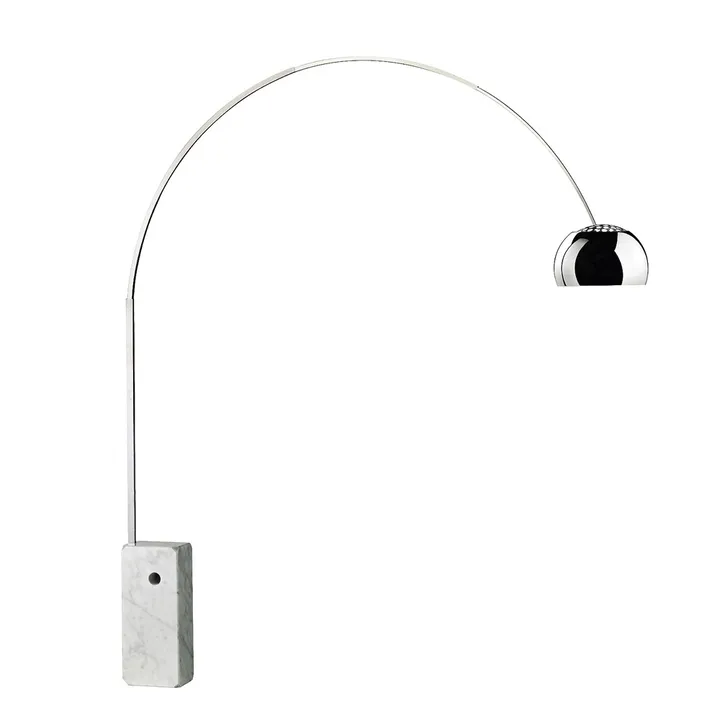 Arco golvlampa - Krom-fot av carraramarmor - Flos