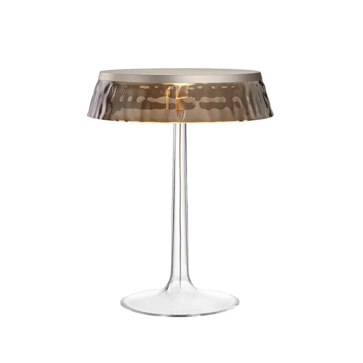 Bon Jour T bordslampa - Rökgrå-mattkromad topp - Flos