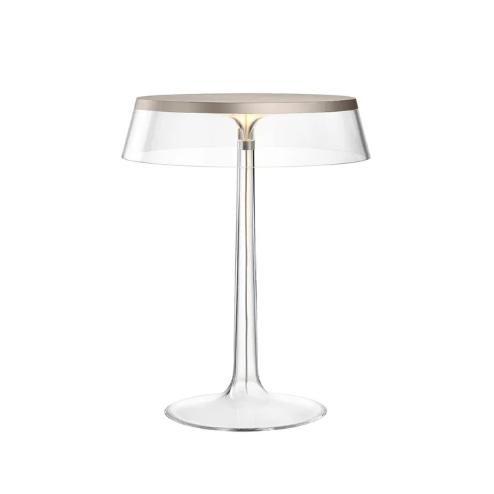 Bon Jour T bordslampa - Transparent-mattkromad topp - Flos