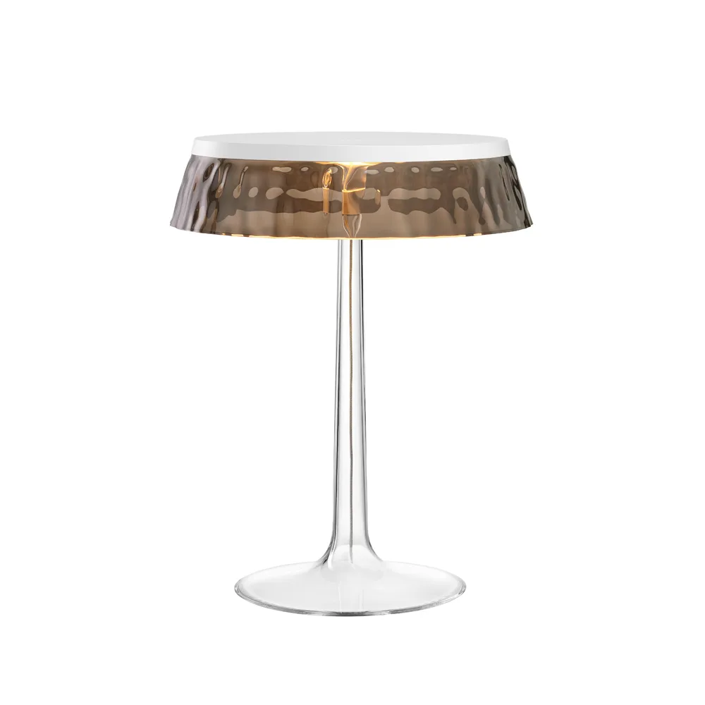 Bon Jour T bordslampa, White-fumé skärm Flos