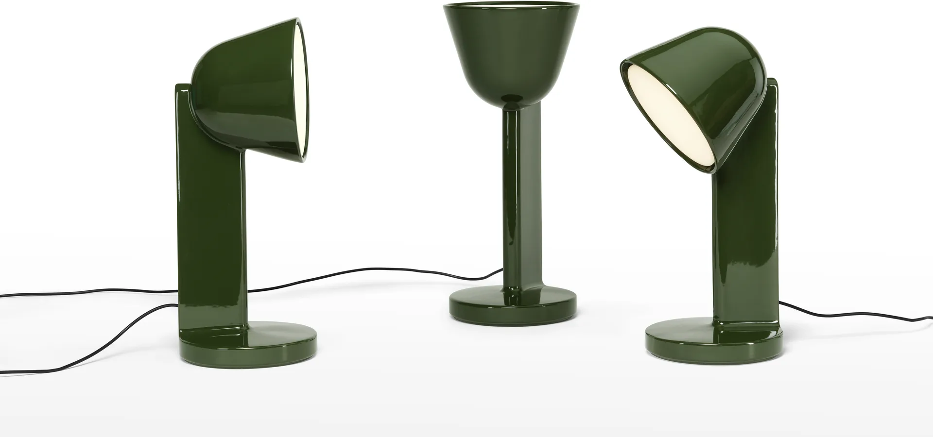 Céramique Down bordslampa, Moss green Flos