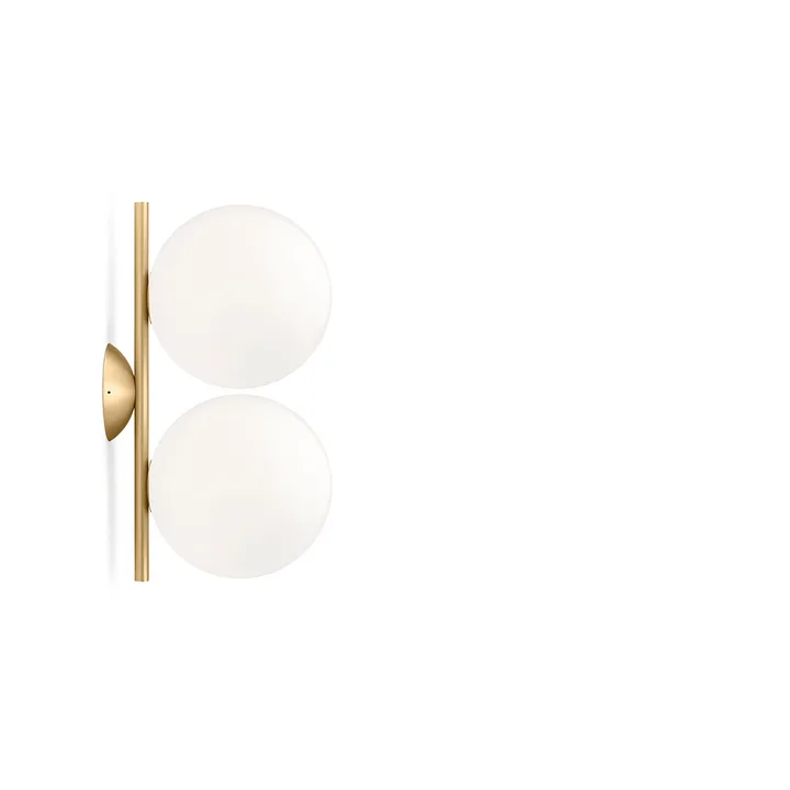 IC lights C/W1 Double vägglampa - Borstad mässing-opal - Flos