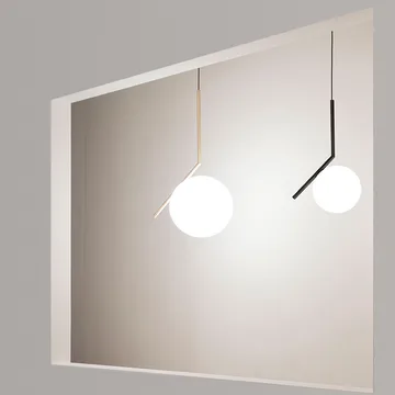 IC lights S1 pendel - Borstad mässing-opal - Flos