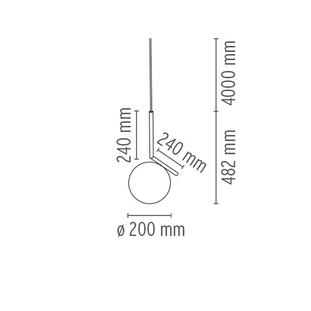 IC lights S1 pendel, Krom-opal Flos
