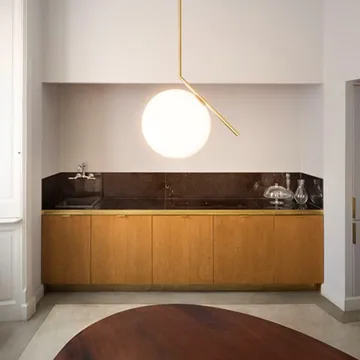 IC lights S2 pendel - Borstad mässing-opal - Flos