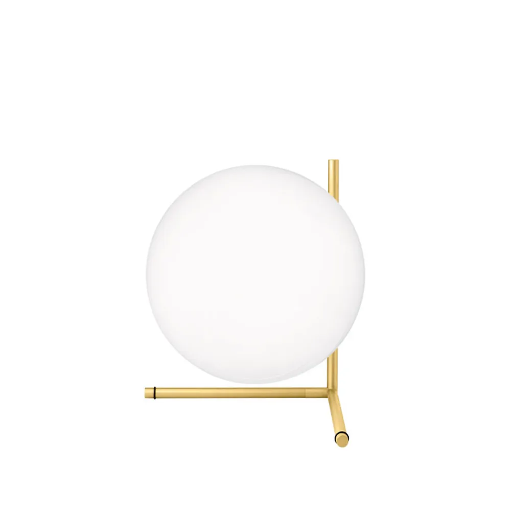 IC lights T2 bordslampa, Borstad mässing-opal Flos