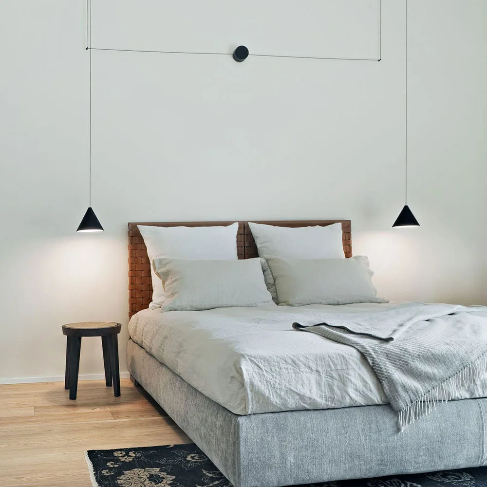 String Light Cone pendel, Blå, 22 m kabel Flos