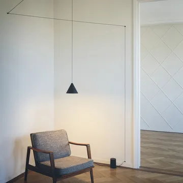 String Light Cone pendel - Blå, 22 m kabel - Flos
