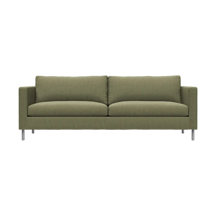 Alex 2,5-sits soffa - Tyg Hiro Lightgreen-aluminiumben - Fogia