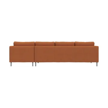 Alex 3-sits soffa chaise lounge höger - Tyg Hiro Rustred-aluminiumben - Fogia