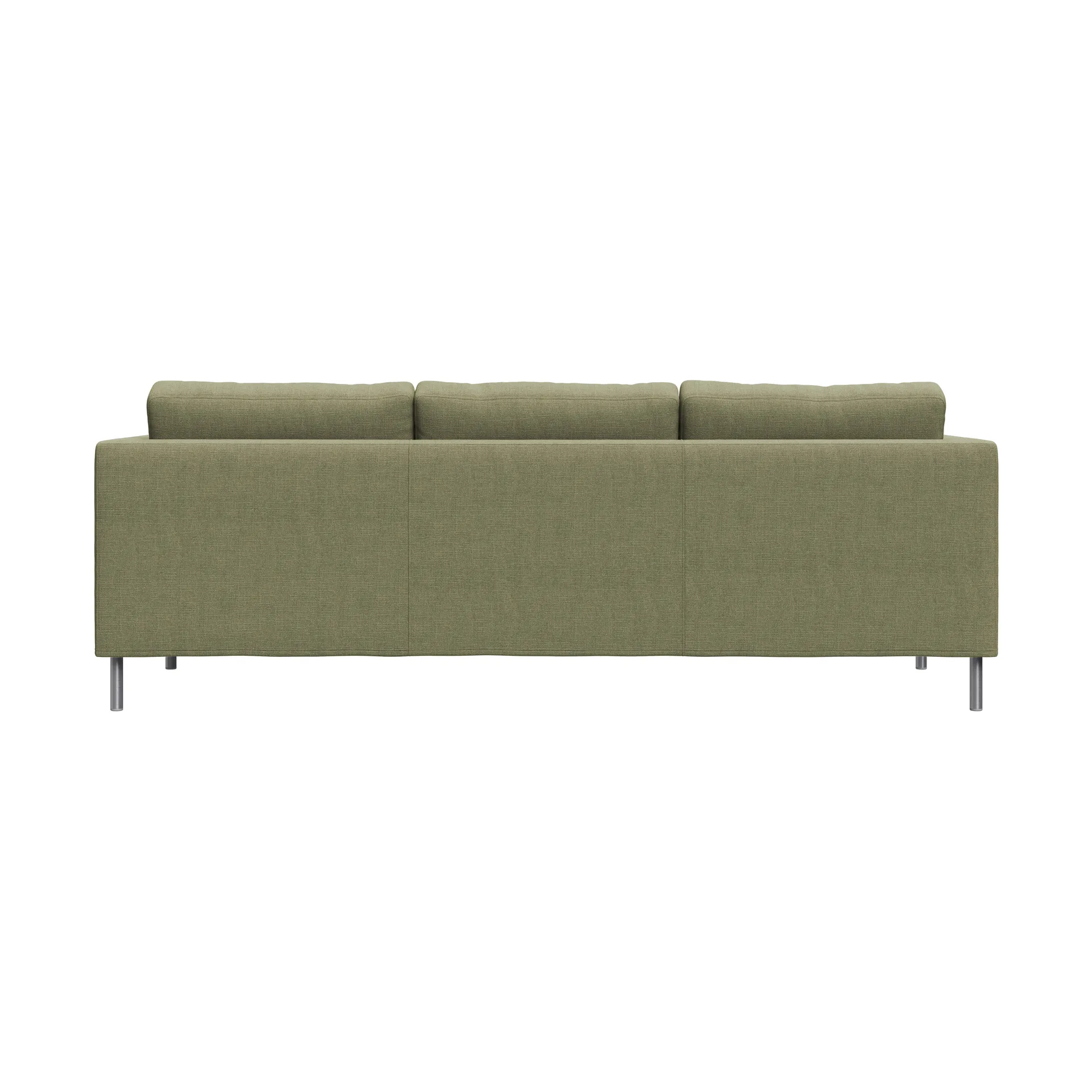 Alex 3-sits soffa, Tyg Hiro Lightgreen-aluminiumben Fogia