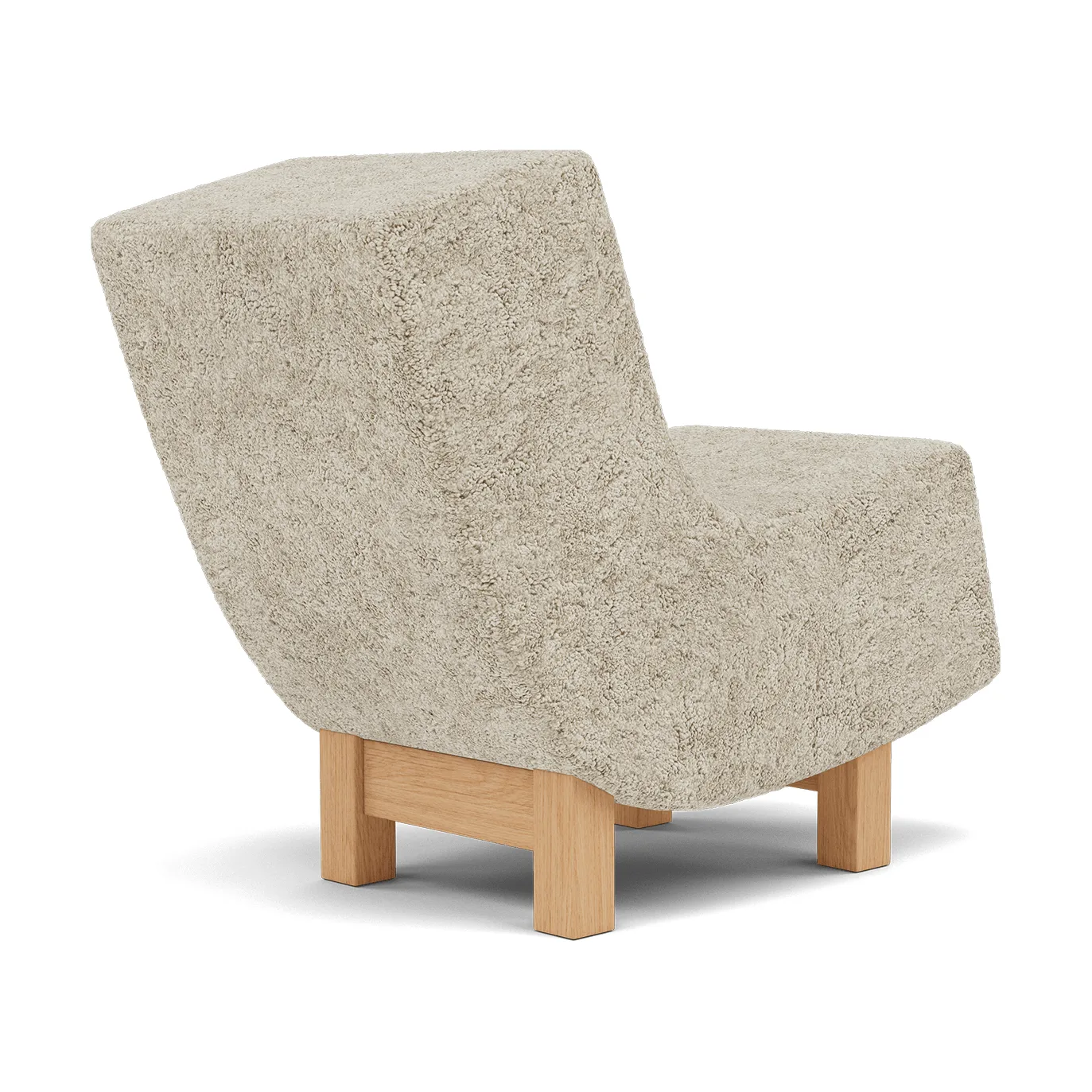 BD1 Lounge Chair, Fårskinn Mohawii-lackerad ek Fogia