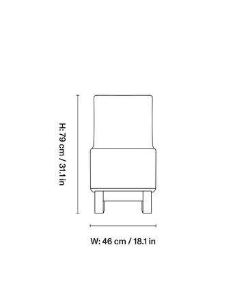 BD1 Lounge Chair - Tyg Karakorum 001-lackerad ek - Fogia