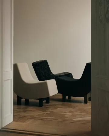 BD1 Lounge Chair - Tyg Moss 0004-svart ek - Fogia
