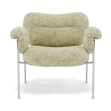 Bollo fåtölj - Sheepskin Mohawi-polished stainless steel - Fogia