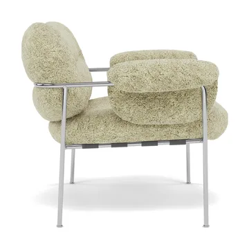 Bollo fåtölj - Sheepskin Mohawi-polished stainless steel - Fogia