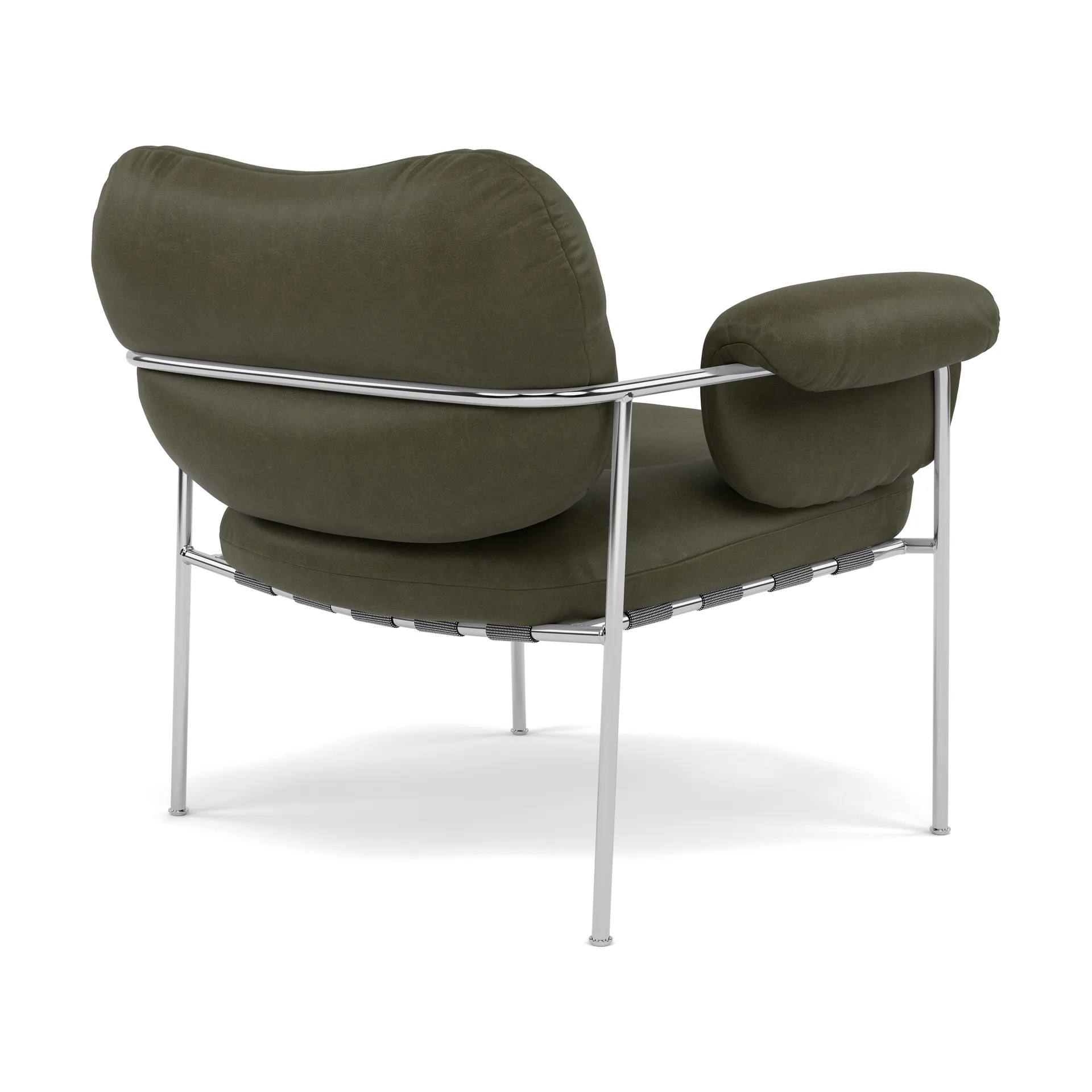 Bollo fåtölj, Vintage Olive-polished stainless steel Fogia