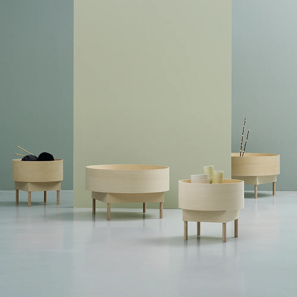 Bowl soffbord, Ask naturlack-small Fogia