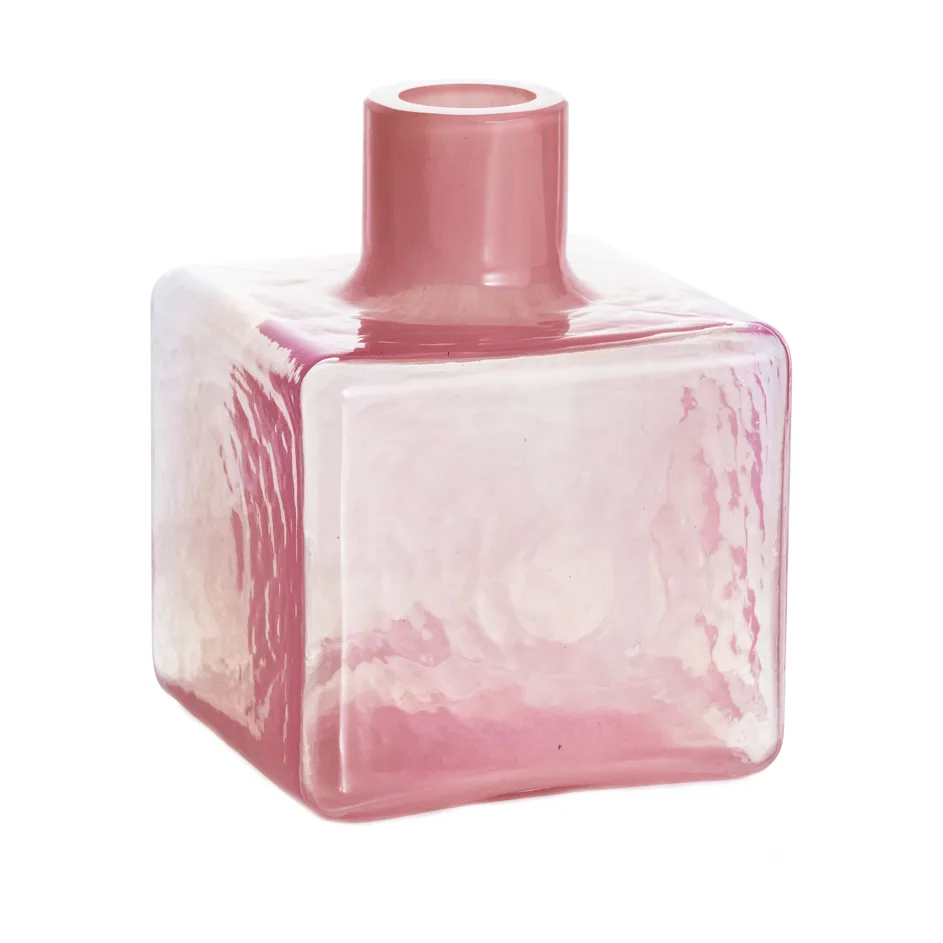 Cube vas, Pink, 13x10x10 cm Fogia