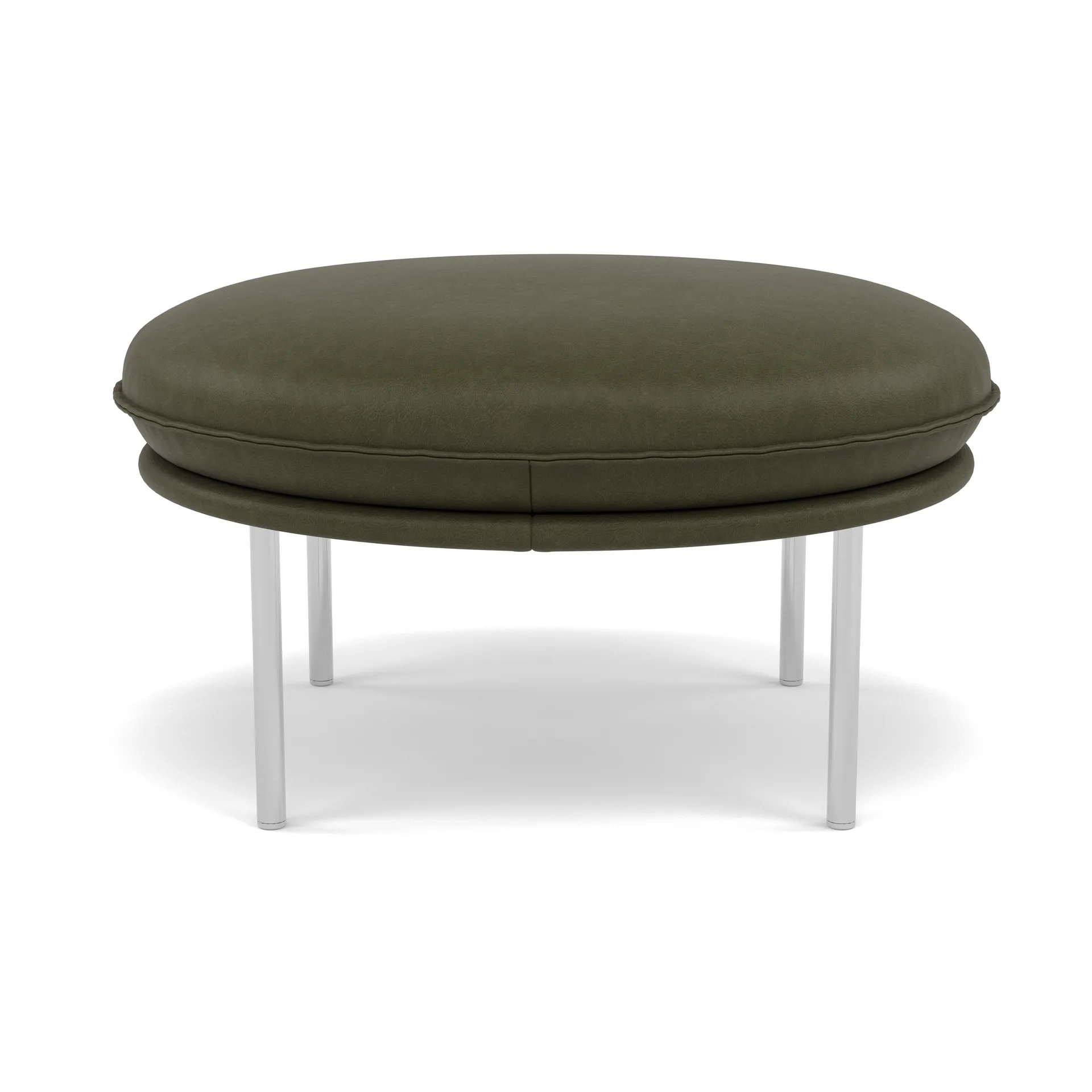 Tiki fotpall, Vintage Olive-polished stainless steel Fogia
