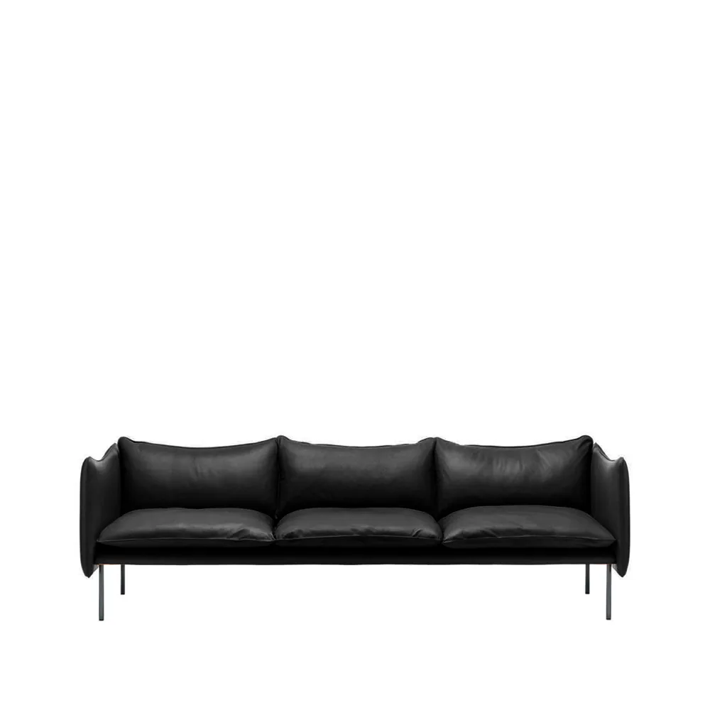 Tiki soffa 3-sits, Elmotique 99001-mörkgrå ben Fogia