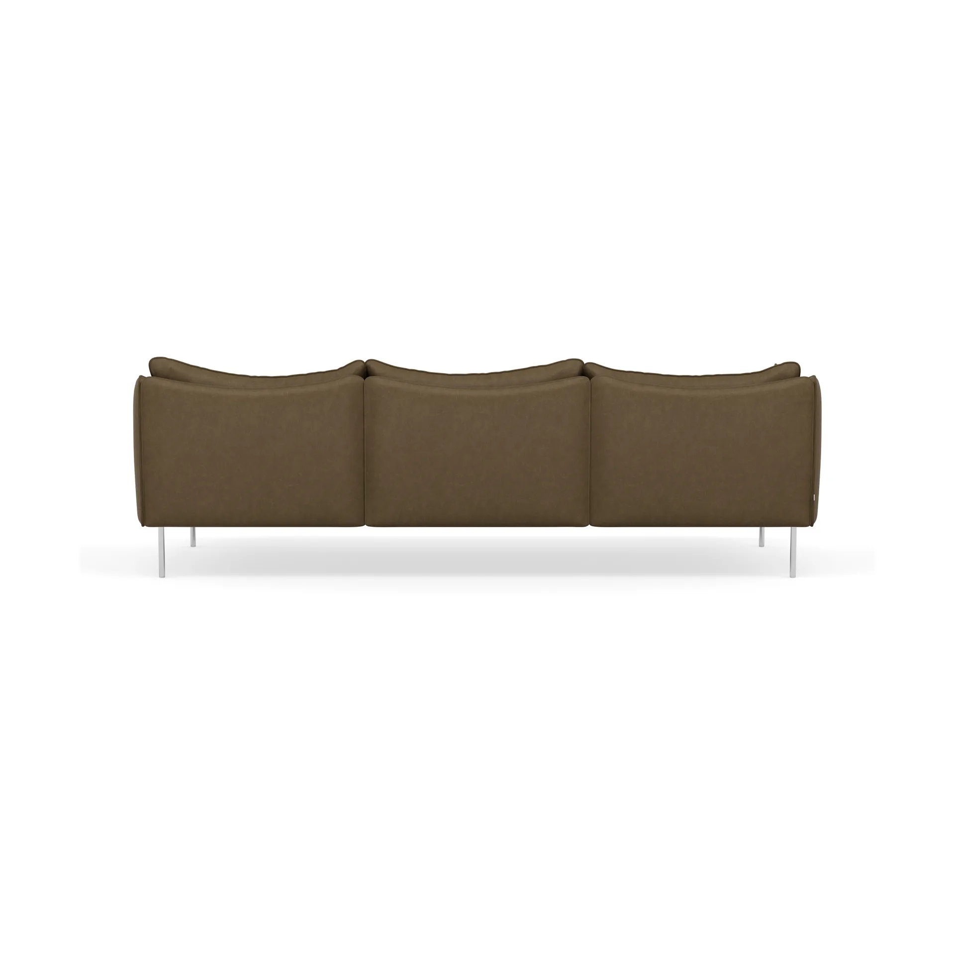 Tiki soffa 3-sits, Vintage Tabacco-polished stainless steel Fogia
