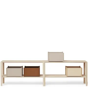 Leaf hylla 2 hyllplan 57x200 cm - Vit ek - Form & Refine