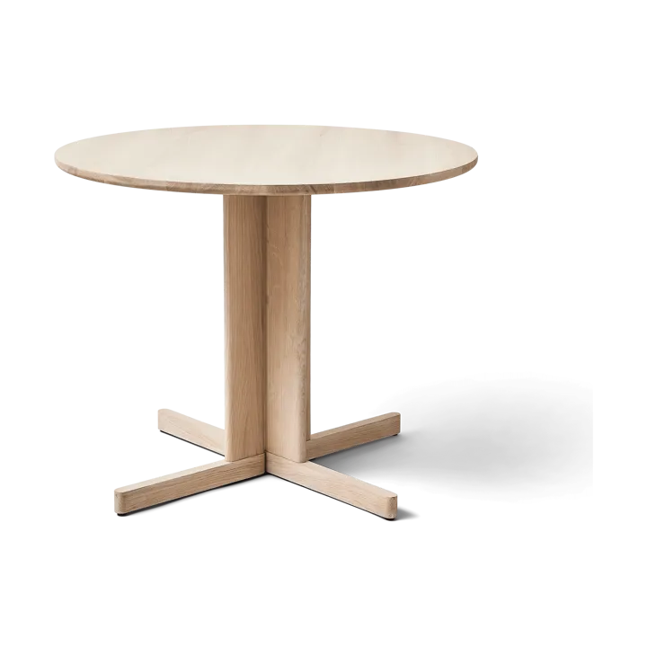 Trefoil matbord Ø90 cm - Vit ek - Form & Refine