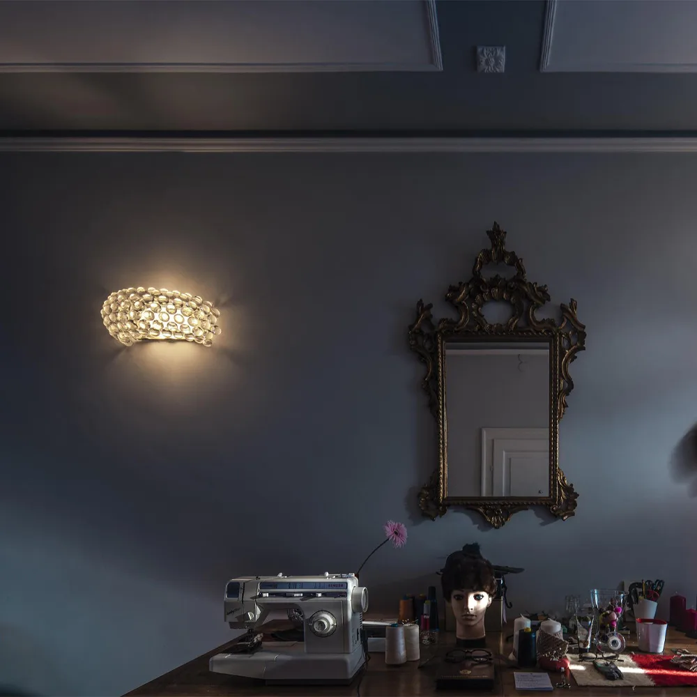 Caboche Plus piccola vägglampa, grå Foscarini