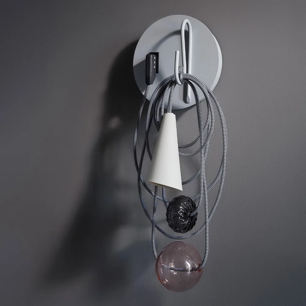 Filo vägglampa, grå, emerald king Foscarini