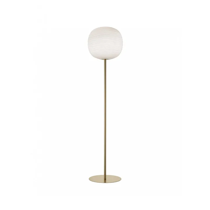 Gem golvlampa - vit, guldfärgat stativ - Foscarini
