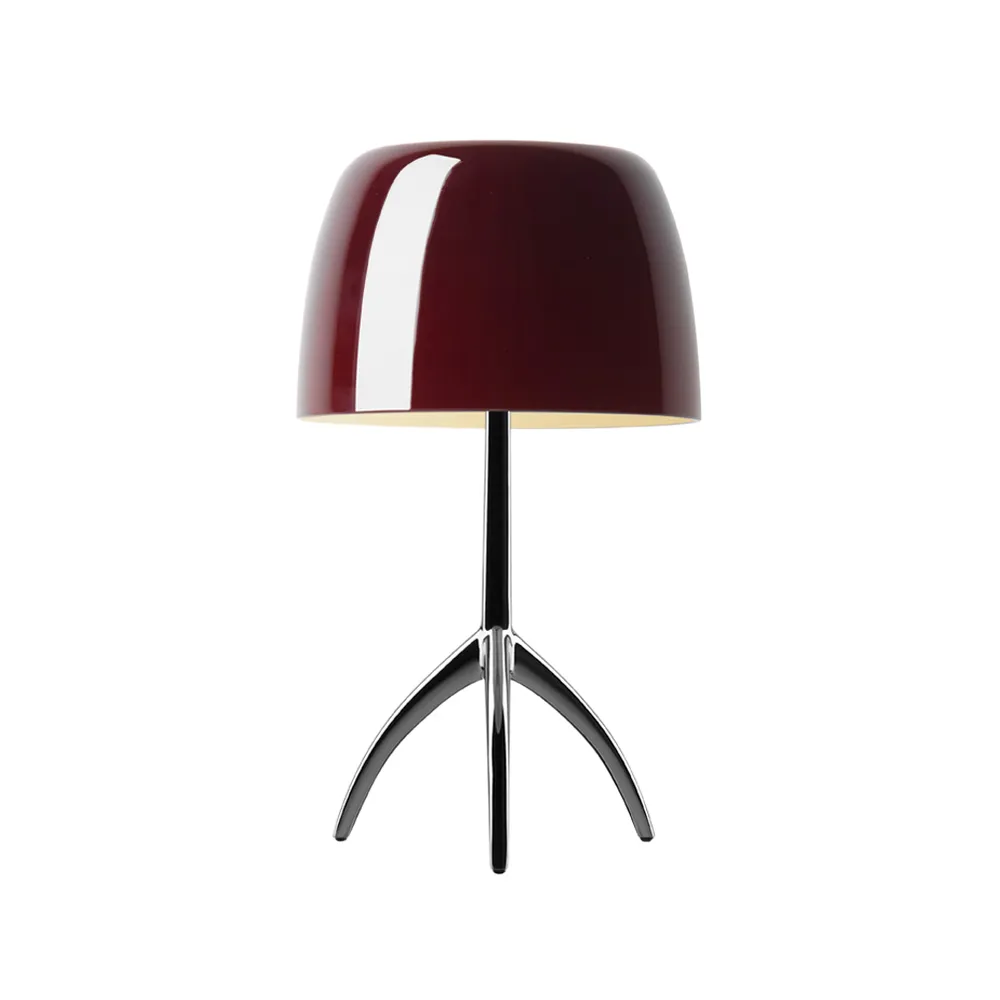 Lumiere Grande bordslampa, Körsbärsröd-svartkrom ej dimbar Foscarini