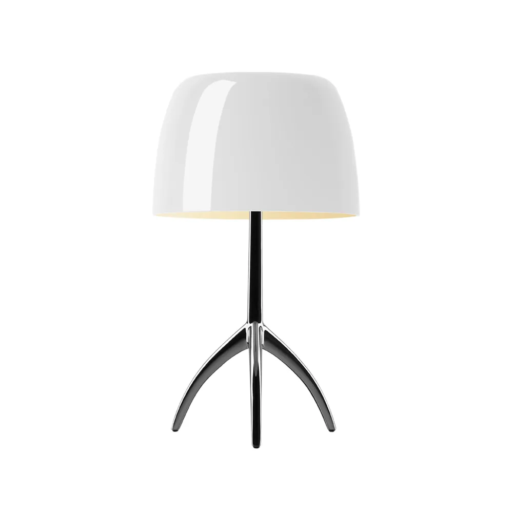 Lumiere Grande bordslampa, Vit-svartkrom ej dimbar Foscarini